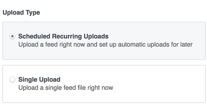 Facebook Upload Type