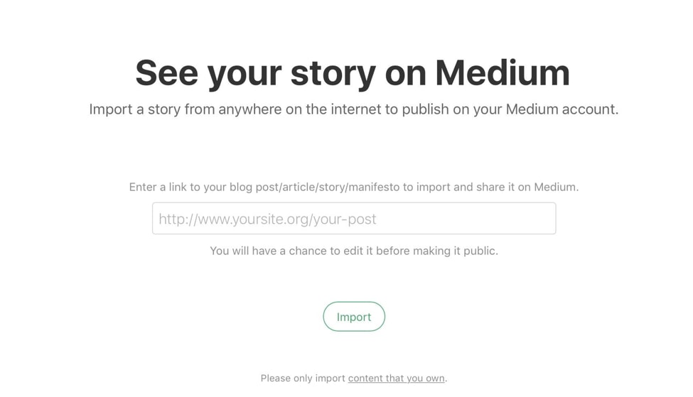 Medium import stories